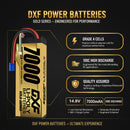 DXF GOLD VERSION 4S 14.8V 7000mAh 100C Graphene Hardcase LiPo Battery with 10AWG EC5 Plug for RC Car Truck (1-6 Pack)