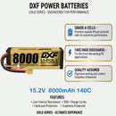 DXF LiPo Battery 4S HV 15.2V 8000mAh 140C Graphene Softcase with EC5 / T / TRX / XT60 / XT90 / XT150 / Q8s Plug for RC 1/8 1/10 Buggy Truck Car Off-Road Drone