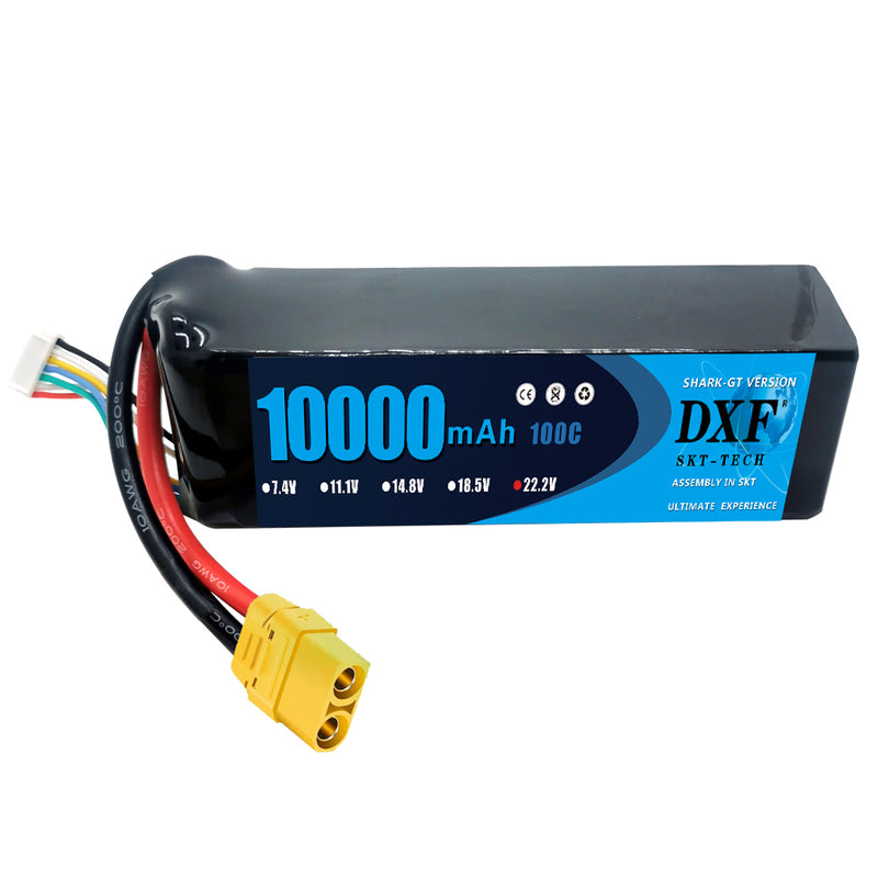 (EU)DXF 6S Lipo Battery 22.2V 100C10000mAh Soft Case Battery with XT90 Connector for Car Truck Tank RC Buggy Truggy Racing Hobby