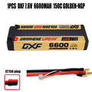 (CN)DXF 5mm 2S 6600mAh 7.6V 150C GOLDEN-NGP Batteria Lipo ad Alta Capacità Hardcase con XT90 Spina per 1:8 Scala RC Auto, Multi-Rotore RC Aeroplano, RC Elicottero, RC Barca
