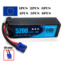(ES)DXF 6S Lipo Battery 22.2V 80C 5200mAh Soft Case Battery with EC5 XT90 Connector for Car Truck Tank RC Buggy Truggy Racing Hobby