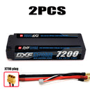 (CN) DXF 2S 7.6V Lipo Battery 140C 7200mAh LCG with 4mm Bullet for RC 1/8 Vehicles Car Truck Tank Truggy Competition Racing Hobby