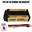(CN)DXF 5mm 2S 6300mAh 7.6V 140C GOLDEN-NGP Batteria Lipo ad Alta Capacità Hardcase con XT90 Spina per 1:8 Scala RC Auto, Multi-Rotore RC Aeroplano, RC Elicottero, RC Barca