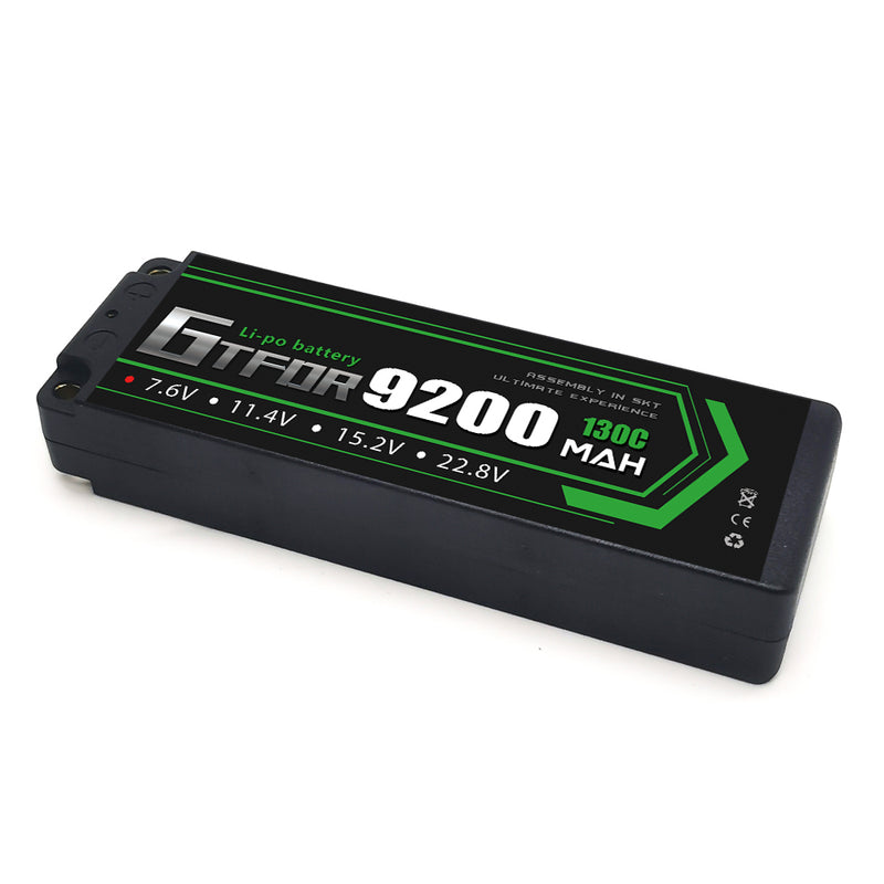 (PL) GTFDR 2S 7.6V Lipo Battery 130C 9200mAh with 5mm Bullet for RC 1/8 Vehicles Car Truck Tank Truggy Competition Racing Hobby