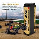 (CN)DXF 5mm 2S 8400mAh 7.4V 120C GOLDEN-NGP Batteria Lipo ad Alta Capacità Hardcase con XT90 Spina per 1:8 Scala RC Auto, Multi-Rotore RC Aeroplano, RC Elicottero, RC Barca