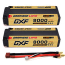 (UK)DXF Lipo Battery 2S 7.4V 8000mAh 130C/260C NGP GOLDEN Hardcase Battery Graphene 5MM Battery for Rc Truck Drone 1/10 1/8 Scale Traxxas Slash 4x4 RC Car Buggy truggy