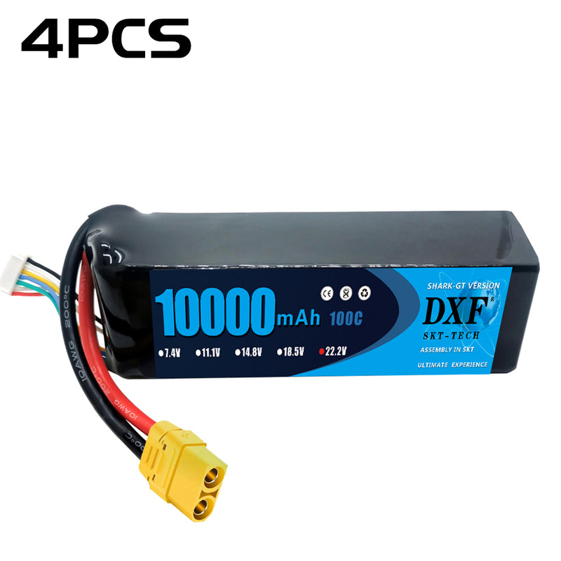 (PL)DXF 6S Lipo Battery 22.2V 100C10000mAh Soft Case Battery with XT90 Connector for Car Truck Tank RC Buggy Truggy Racing Hobby