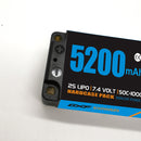 (CN) DXF 2S 7.4V Lipo Battery 50C 5200mAh with 5mm Bullet for RC 1/10 1/8 Vehicles Car Truck Tank Truggy Competition Racing Hobby