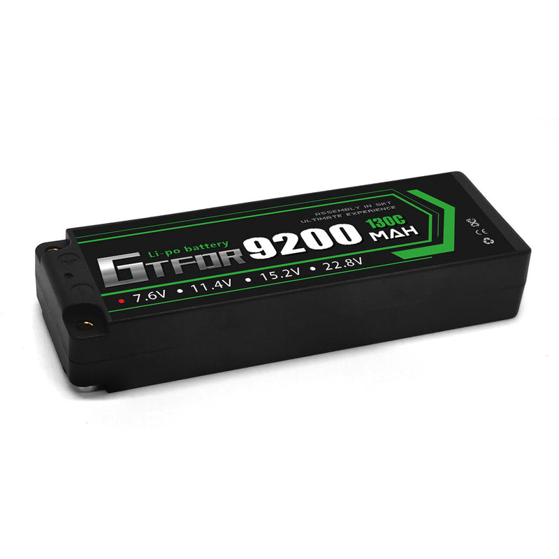 (IT) GTFDR 2S 7.6V Lipo Battery 130C 9200mAh with 5mm Bullet for RC 1/8 Vehicles Car Truck Tank Truggy Competition Racing Hobby