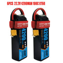 (ES)DXF Lipo Battery 6S 22.2V 4200MAH 100C  lipo SoftCase xt60 Plug for Rc 1/8 1/10 Buggy Truck Car Off-Road Drone