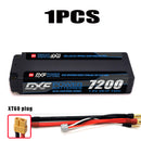 (CN) DXF 2S 7.6V Lipo Battery 140C 7200mAh LCG with 4mm Bullet for RC 1/8 Vehicles Car Truck Tank Truggy Competition Racing Hobby