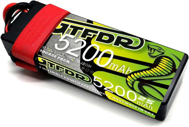 (JP)GTFDR Lipo Battery 2S 7.4V 5200MAH 100C  lipo Hardcase with  DEANS/T Plug for Rc 1/8 1/10 Buggy Truck Car Off-Road Drone