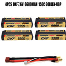 (PL)DXF 5mm 2S 6600mAh 7.6V 150C GOLDEN-NGP Batteria Lipo ad Alta Capacità Hardcase con XT90 Spina per 1:8 Scala RC Auto, Multi-Rotore RC Aeroplano, RC Elicottero, RC Barca