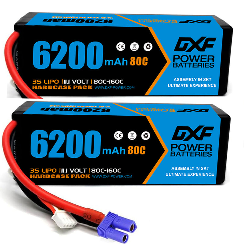 (IT)DXF Lipo Battery 3S 11.1V 6200MAH 80C  lipo Hardcase EC5 Plug for Rc 1/8 1/10 Buggy Truck Car Off-Road Drone