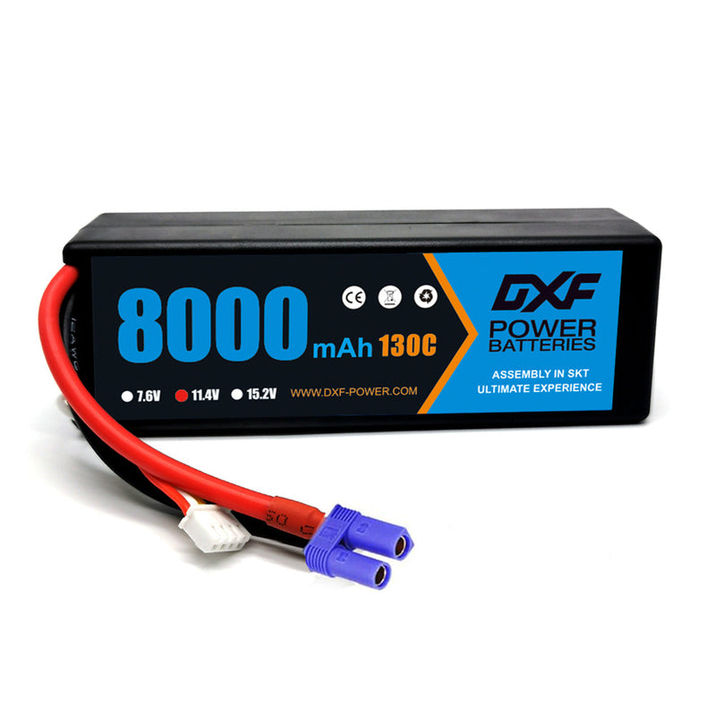 (IT)DXF Lipo Battery 3S 11.4V 8000MAH 130C Blue Series Graphene lipo Hardcase with EC5 Plug for Rc 1/8 1/10 Buggy Truck Car Off-Road Drone