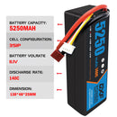 (CN)DXF 3S 5250 mAh 11.1V 140C Batteria Lipo ad Alta Capacità Hardcase con Deans/T Spina per 1:8 Scala RC Auto, Multi-Rotore RC Aeroplano, RC Elicottero, RC Barca