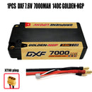 (CN)DXF 5mm 2S 7000mAh 7.6V 140C GOLDEN-NGP Batteria Lipo ad Alta Capacità Hardcase con XT90 Spina per 1:8 Scala RC Auto, Multi-Rotore RC Aeroplano, RC Elicottero, RC Barca