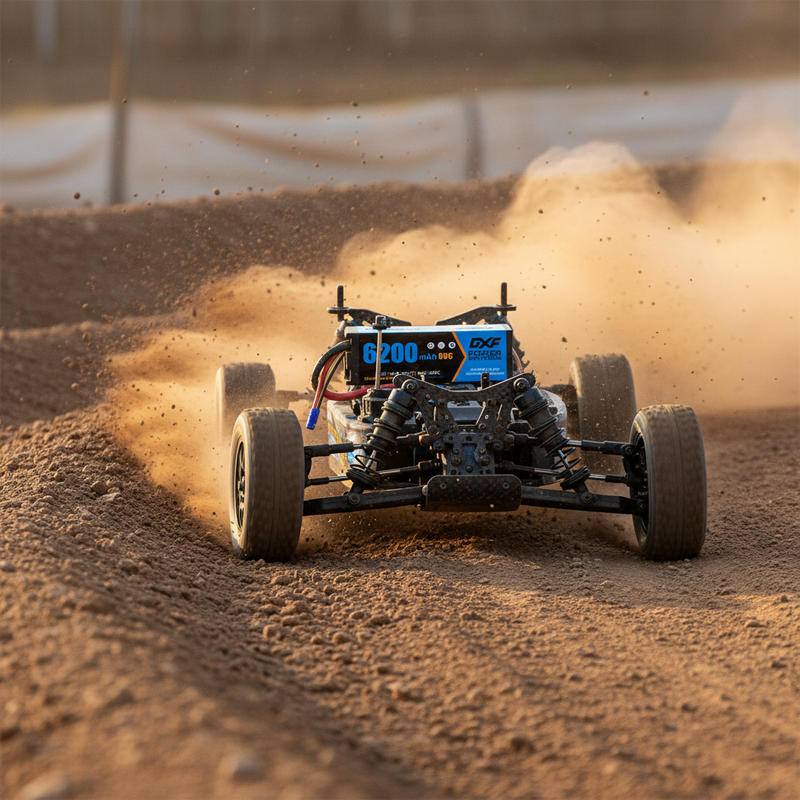 DXF 4S电池1/8 RC赛车动态特写