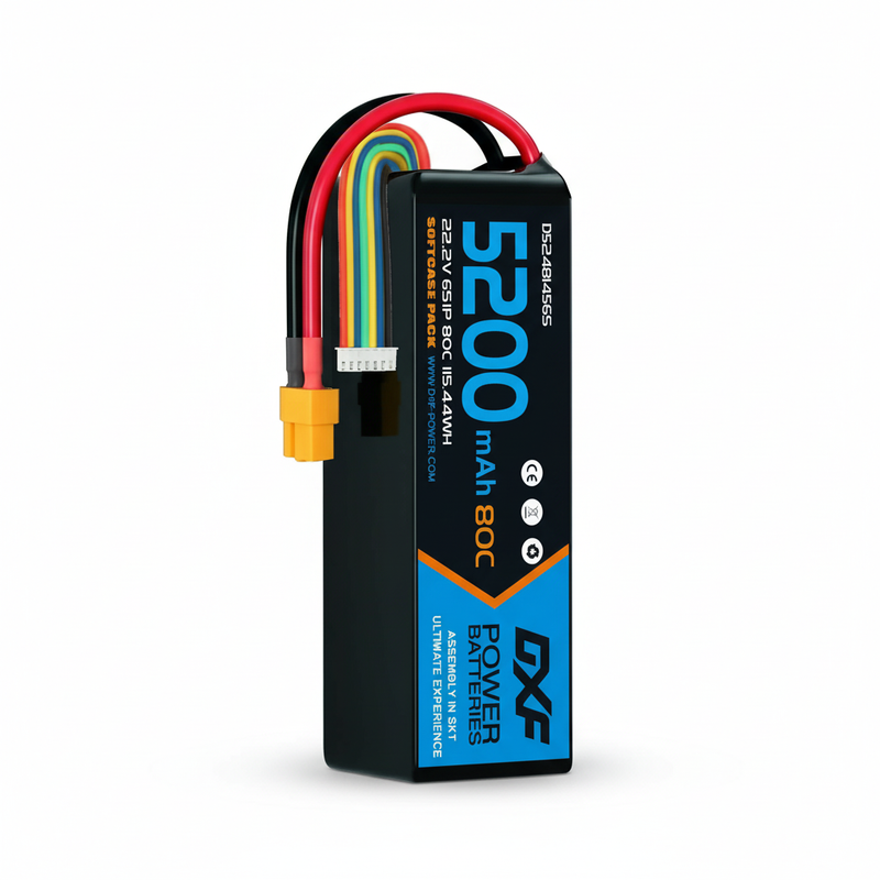 DXF 6S 5200mAh 80C LiPo Battery - European Style Product Photography