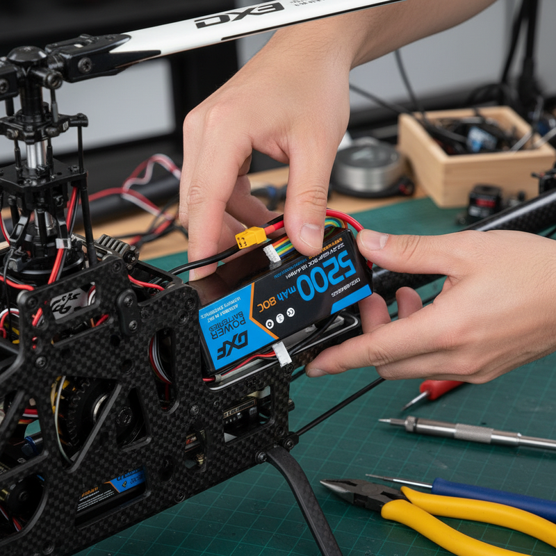 DXF Battery - RC Helicopter Installation Guide