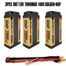 (EU)DXF 5mm 2S 7000mAh 7.6V 140C GOLDEN-NGP Batteria Lipo ad Alta Capacità Hardcase con XT90 Spina per 1:8 Scala RC Auto, Multi-Rotore RC Aeroplano, RC Elicottero, RC Barca