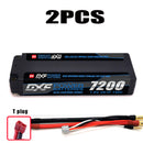 (CN) DXF 2S 7.6V Lipo Battery 140C 7200mAh LCG with 4mm Bullet for RC 1/8 Vehicles Car Truck Tank Truggy Competition Racing Hobby