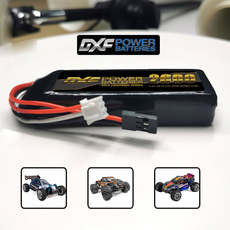 (EU)DXF 2S 2600mAh 7.4V 110C Batteria Lipo ad Alta Capacità Hardcase con nitrio lipo underSpina per 1:8 Scala RC Auto, Multi-Rotore RC Aeroplano, RC Elicottero, RC Barca