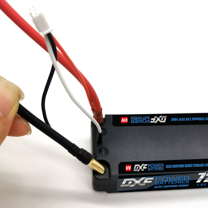 (FR) DXF 2S 7.6V Lipo Battery 140C 7200mAh LCG with 5mm Bullet for RC 1/8 Vehicles Car Truck Tank Truggy Competition Racing Hobby