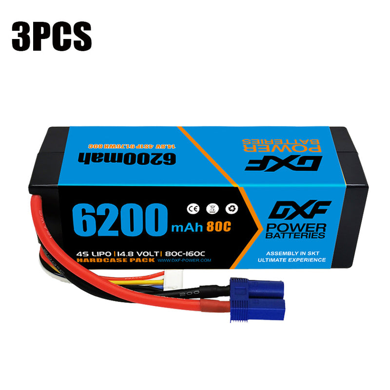 (CA)DXF Lipo Battery 4S 14.8V 6200MAH 80C  lipo Hardcase EC5 Plug for Rc 1/8 1/10 Buggy Truck Car Off-Road Drone