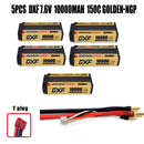 (EU)DXF 5mm 2S 10000mAh 7.6V 150C GOLDEN-NGP Batteria Lipo ad Alta Capacità Hardcase con XT90 Spina per 1:8 Scala RC Auto, Multi-Rotore RC Aeroplano, RC Elicottero, RC Barca