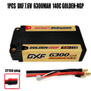 (CN)DXF 5mm 2S 6300mAh 7.6V 140C GOLDEN-NGP Batteria Lipo ad Alta Capacità Hardcase con XT90 Spina per 1:8 Scala RC Auto, Multi-Rotore RC Aeroplano, RC Elicottero, RC Barca