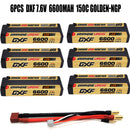(EU)DXF 5mm 2S 6600mAh 7.6V 150C GOLDEN-NGP Batteria Lipo ad Alta Capacità Hardcase con XT90 Spina per 1:8 Scala RC Auto, Multi-Rotore RC Aeroplano, RC Elicottero, RC Barca