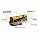 DXF 4S 14.8V 6500mAh 100C Graphene LiPo Battery Hardcase - Gold Series with EC5/XT90 for RC Cars & Drones