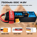 (CA)DXF Lipo Battery 4S 14.8V 7500mAh 100C/200C SoftCase Lipo Battery for RC HPI HSP 1/8 1/10 Buggy RC Car Truck