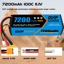 (CA)DXF Lipo Battery 3S 11.1V 7200MAH 100C Blue Series lipo Hardcase with  XT90 Plug for Rc 1/8 1/10 Buggy Truck Car Off-Road Drone