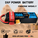 (CA)DXF Lipo Battery 4S 14.8V 7500mAh 100C/200C SoftCase Lipo Battery for RC HPI HSP 1/8 1/10 Buggy RC Car Truck