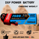(CA)DXF Lipo Battery 2S 7.4V 7500MAH 100C  lipo Hardcase with  DEANS/T Plug for Rc 1/8 1/10 Buggy Truck Car Off-Road Drone