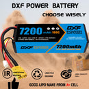 (CA)DXF Lipo Battery 3S 11.1V 7200MAH 100C Blue Series lipo Hardcase with  XT90 Plug for Rc 1/8 1/10 Buggy Truck Car Off-Road Drone