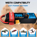 (CA)DXF Lipo Battery 4S 14.8V 7500mAh 100C/200C SoftCase Lipo Battery for RC HPI HSP 1/8 1/10 Buggy RC Car Truck
