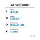 DXF 3S 11.1V 5250mAh 140C Graphene Hardcase LiPo Battery with Deans / T-Plug for 1/8 1/10 RC Cars, Trucks, Buggies & Boats (1-6 Pack Available)