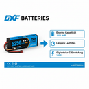 DXF 3S 11.1V 5250mAh 140C Graphene Hardcase LiPo Battery with Deans / T-Plug for 1/8 1/10 RC Cars, Trucks, Buggies & Boats (1-6 Pack Available)