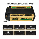 DXF LiPo Battery 2S2P 7.4V 5200mAh 140C Graphene Gold NGP Version with 5mm Bullet / EC5 / T / TRX / XT60 / XT90 / XT150 / Q8s Plug for RC 1/10 Touring Car Racing