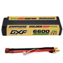 DXF LiPo Battery 2S HV 7.6V 6600mAh 150C Graphene NGP Plus Gold Version with 5mm Bullet / EC5 / T / TRX / XT60 / XT90 / XT150 / Q8s Plug for RC 1/10 1/8 Scale Car Racing