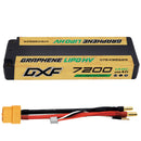 DXF LiPo Battery 2S HV 7.6V 7200mAh 140C Graphene Gold Version with 5mm Bullet / EC5 / T / TRX / XT60 / XT90 / XT150 / Q8s Plug for RC 1/10 1/8 Scale Car Racing