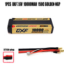 (CN)DXF 5mm 2S 10000mAh 7.6V 150C GOLDEN-NGP Batteria Lipo ad Alta Capacità Hardcase con XT90 Spina per 1:8 Scala RC Auto, Multi-Rotore RC Aeroplano, RC Elicottero, RC Barca