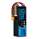 DXF 6S 22.2V 5200mAh 80C Softcase LiPo Battery with XT60 & 10AWG Wire for 1/8 RC Cars (1-6 Pack)