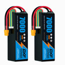 DXF 6S 22.2V 7000mAh 100C Softcase LiPo Battery with XT60 & 10AWG Wire for 1/8 RC Cars (1-6 Pack)