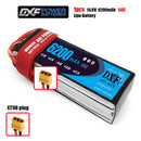 (CN)DXF 4S Lipo Battery 14.8V 50C 6200mAh Soft Case Battery with EC5 XT90 Connector for Car Truck Tank RC Buggy Truggy Racing Hobby