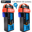 (CN)DXF 4S Lipo Battery 15.2V 130C 8000mAh Soft Case Battery with EC5 XT90 Connector for Car Truck Tank RC Buggy Truggy Racing Hobby