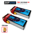 (CN)DXF 4S Lipo Battery 14.8V 50C 5200mAh Soft Case Battery with EC5 XT90 Connector for Car Truck Tank RC Buggy Truggy Racing Hobby
